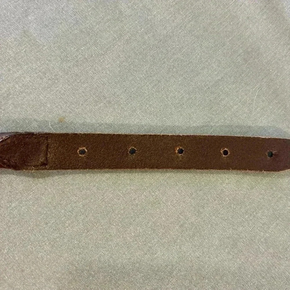 “LA Martina” Men’s Skinny Leather Braided Belt w/ Brass Hardware Size XL - Picture 8 of 10